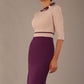 Cherie Sleeved Contrast Bow Neck Pencil Dress 