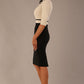 Cherie Sleeved Contrast Bow Neck Pencil Dress 