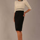 Cherie Sleeved Contrast Bow Neck Pencil Dress 