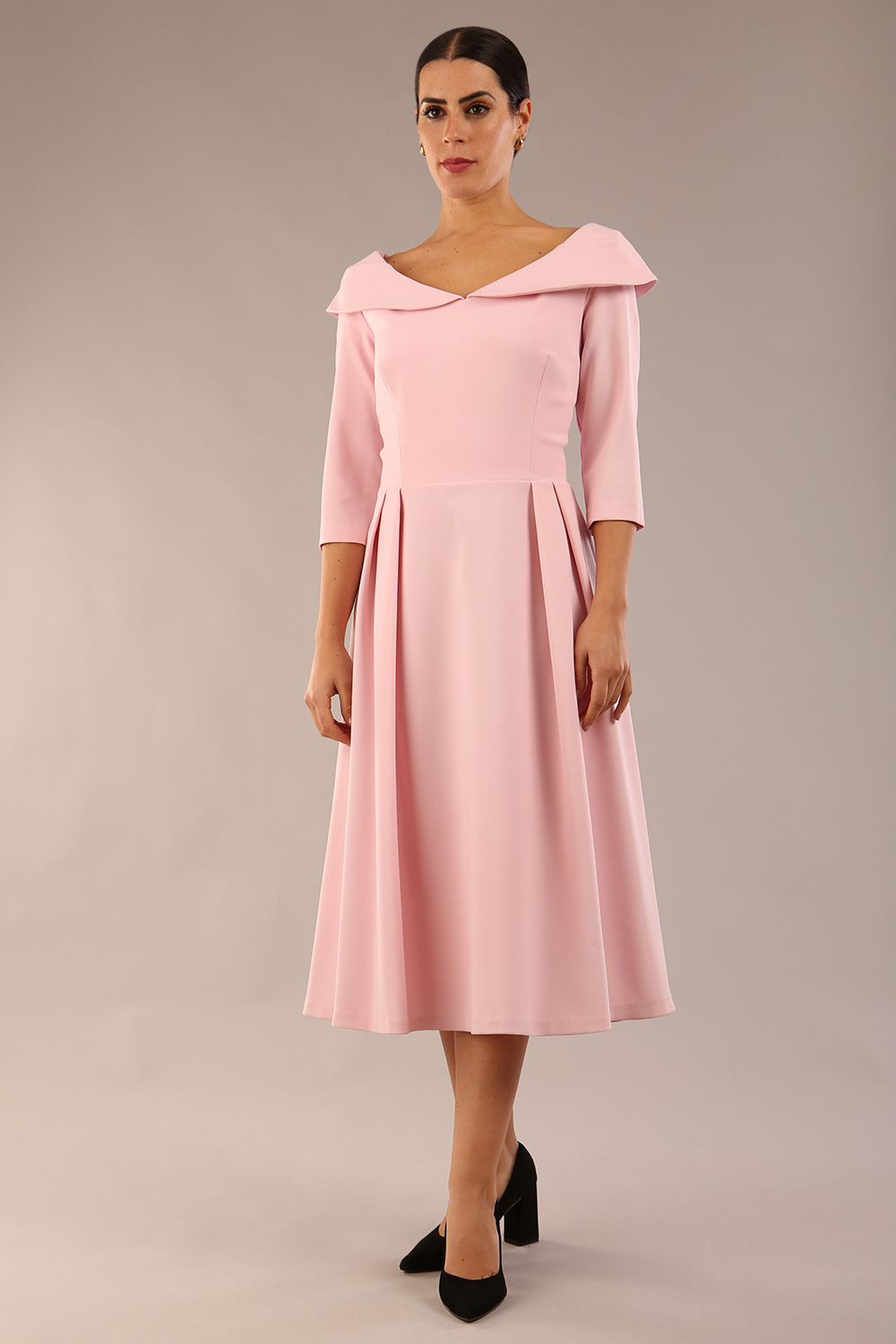 Chesterton 3/4 Sleeve A-Line Dress 
