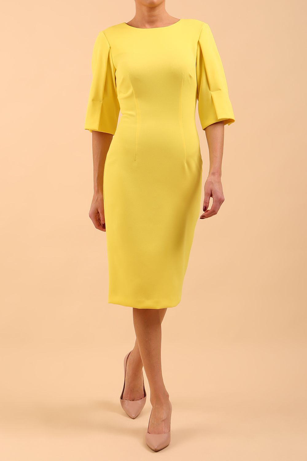 Chiswick Pencil Dress in Blazing Yellow – Diva Catwalk, image 5