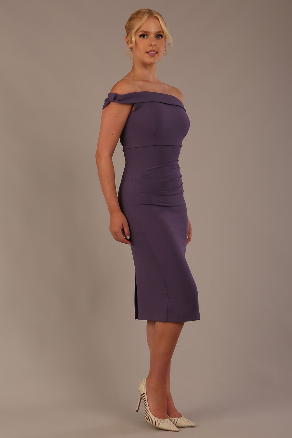 Cloud Off Shoulder Pencil Dress – Diva Catwalk, image 3