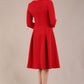 Cordelia Square Neck Pleated Midi A-line Dress 