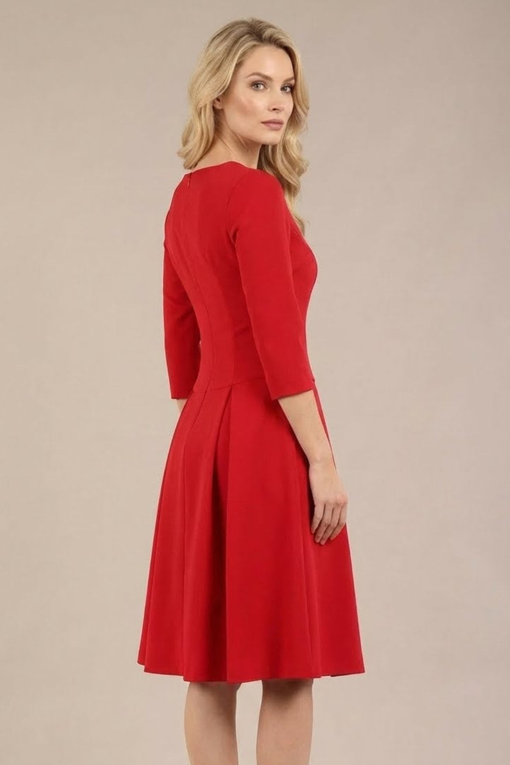 Cordelia Square Neck Pleated Midi A-line Dress – Diva Catwalk, image 2