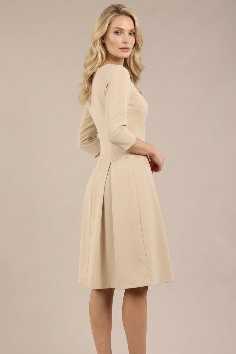 Cordelia Square Neck Pleated Midi A-line Dress – Diva Catwalk, image 10