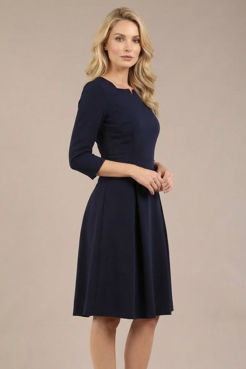 Cordelia Square Neck Pleated Midi A-line Dress – Diva Catwalk, image 28