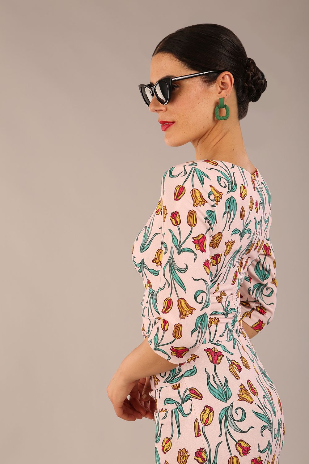 Cynthia Floral Print Dress in Linear Tulip – Diva Catwalk, image 15