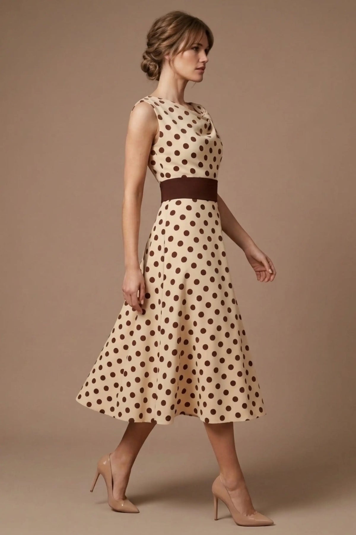 Suffolk Contrast Midriff Spot Dress – Diva Catwalk, image 7
