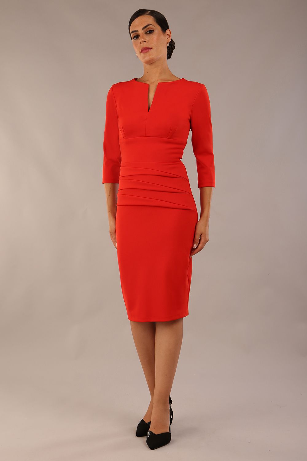Daphne 3/4 Sleeved Dress in Burnt Orange – Diva Catwalk, image 5
