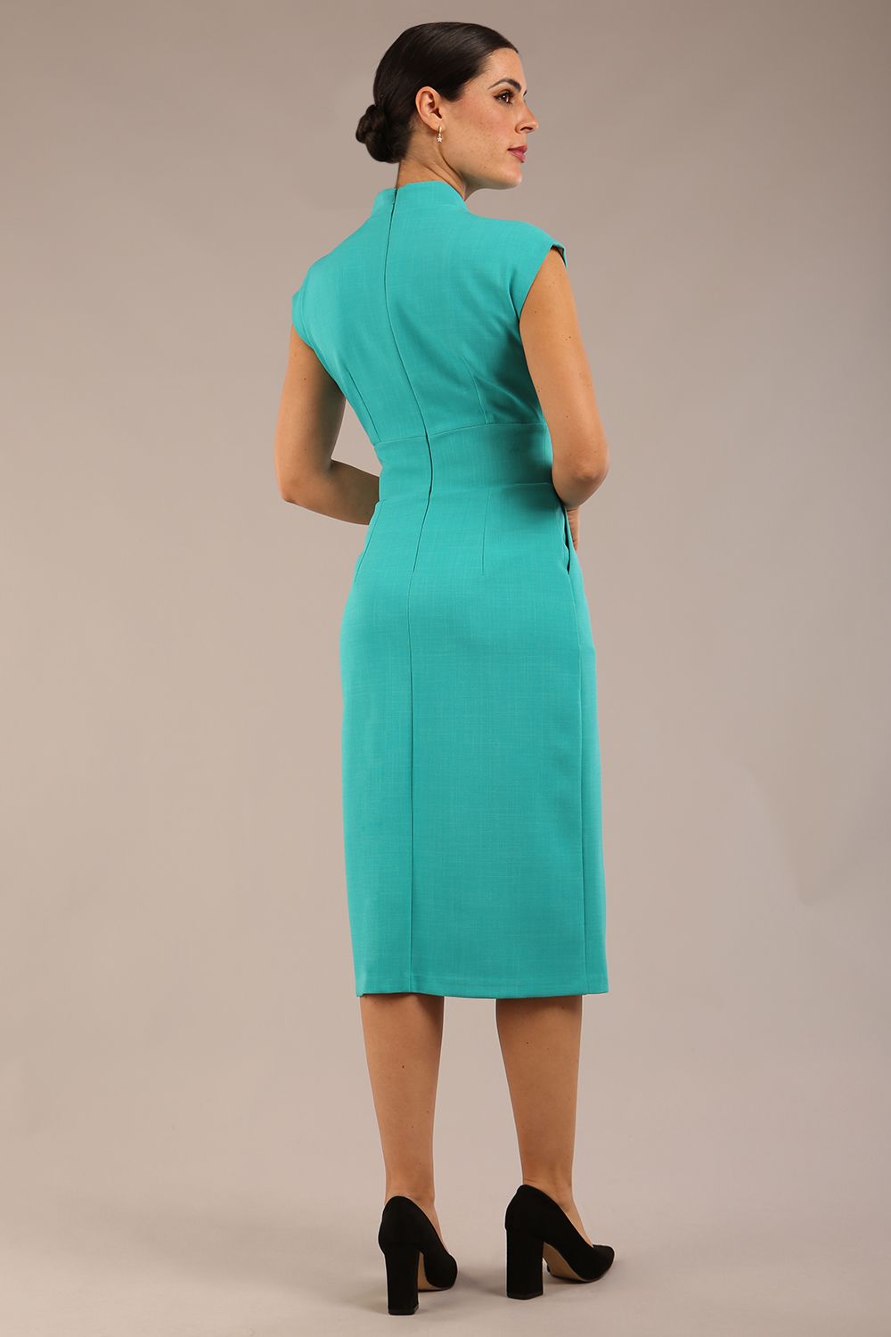 Derby Cap Sleeve Pencil Dress with Pockets – Diva Catwalk, image 23