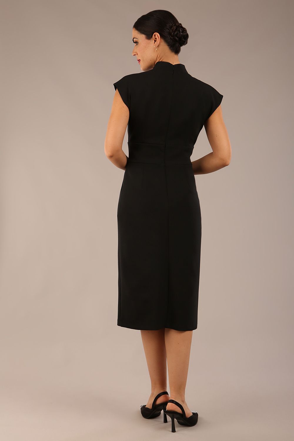 Derby Cap Sleeve Pencil Dress with Pockets – Diva Catwalk, image 9