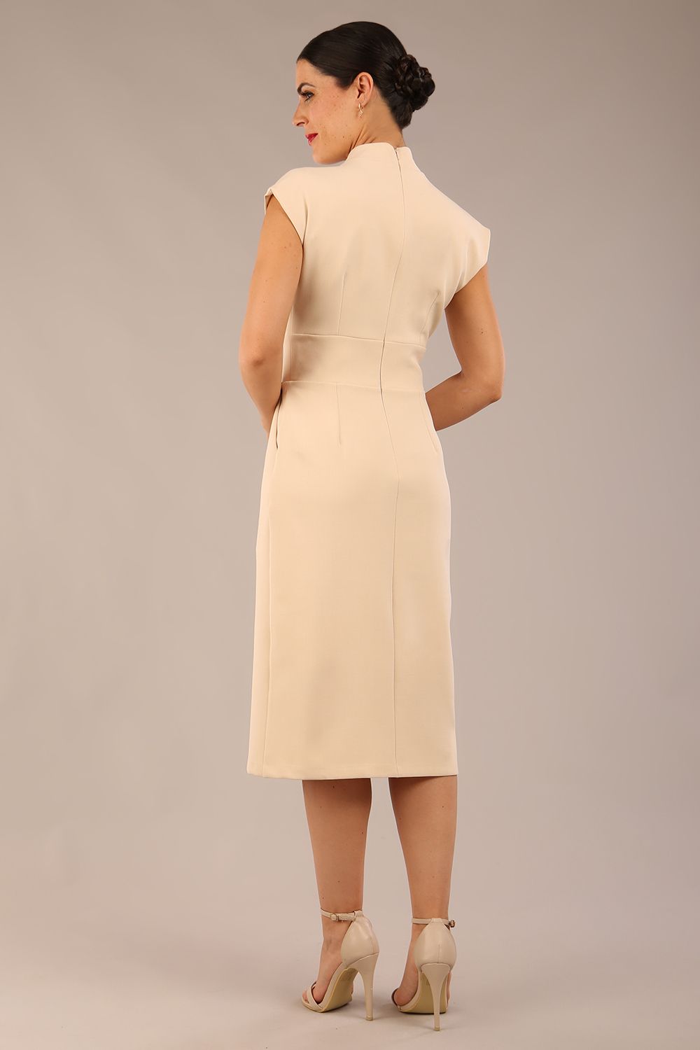 Derby Cap Sleeve Pencil Dress with Pockets – Diva Catwalk, image 7