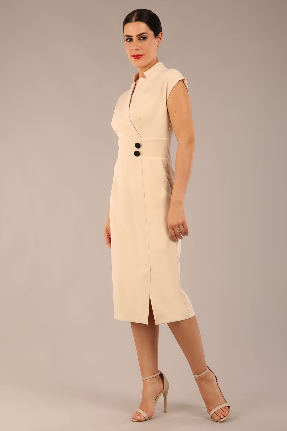 Derby Cap Sleeve Pencil Dress with Pockets – Diva Catwalk, image 5