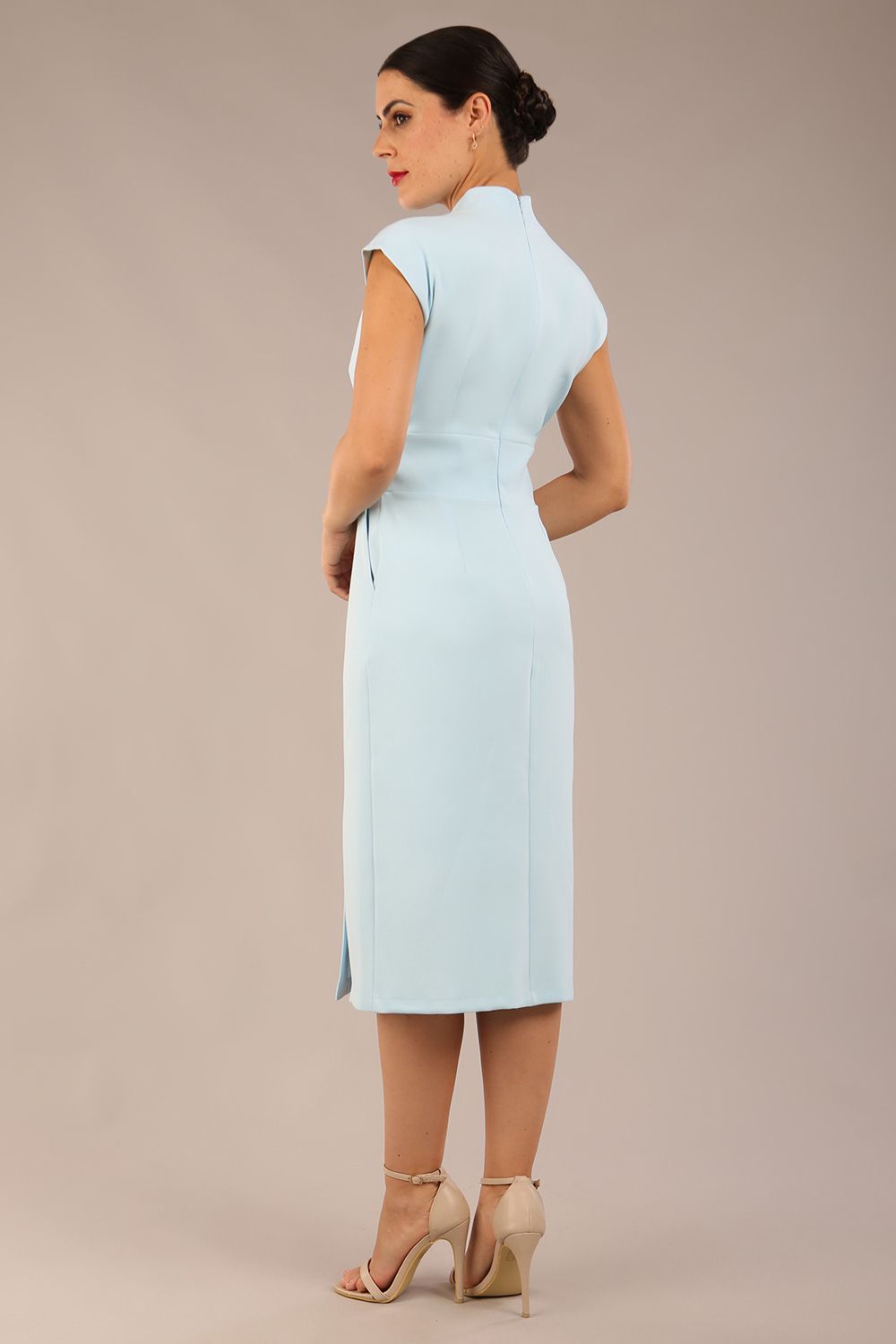 Derby Cap Sleeve Pencil Dress with Pockets – Diva Catwalk, image 2