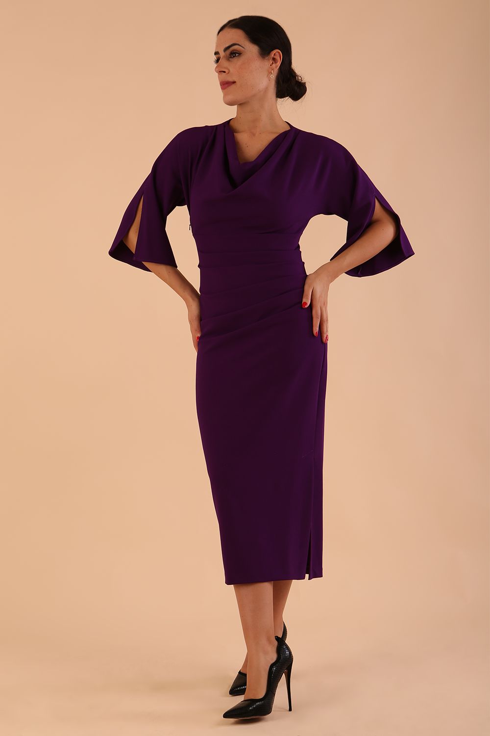 Diana Cowl Neck Pencil Dress – Diva Catwalk, image 12
