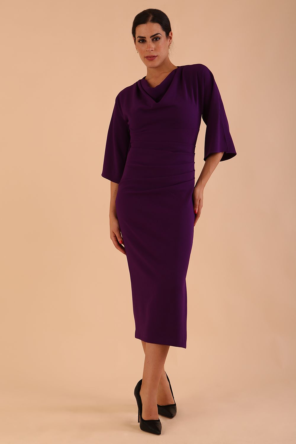 Diana Cowl Neck Pencil Dress – Diva Catwalk, image 11
