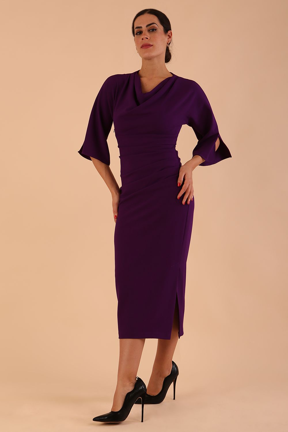 Diana Cowl Neck Pencil Dress – Diva Catwalk, image 16