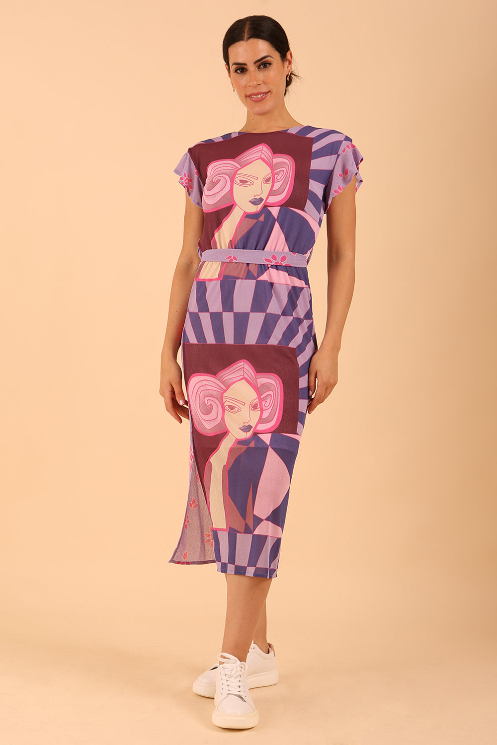 Dreamer Lady Print Midi Dress – Diva Catwalk, image 4