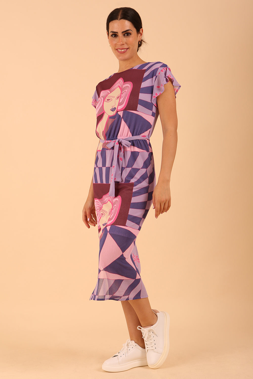 Dreamer Lady Print Midi Dress – Diva Catwalk, image 5