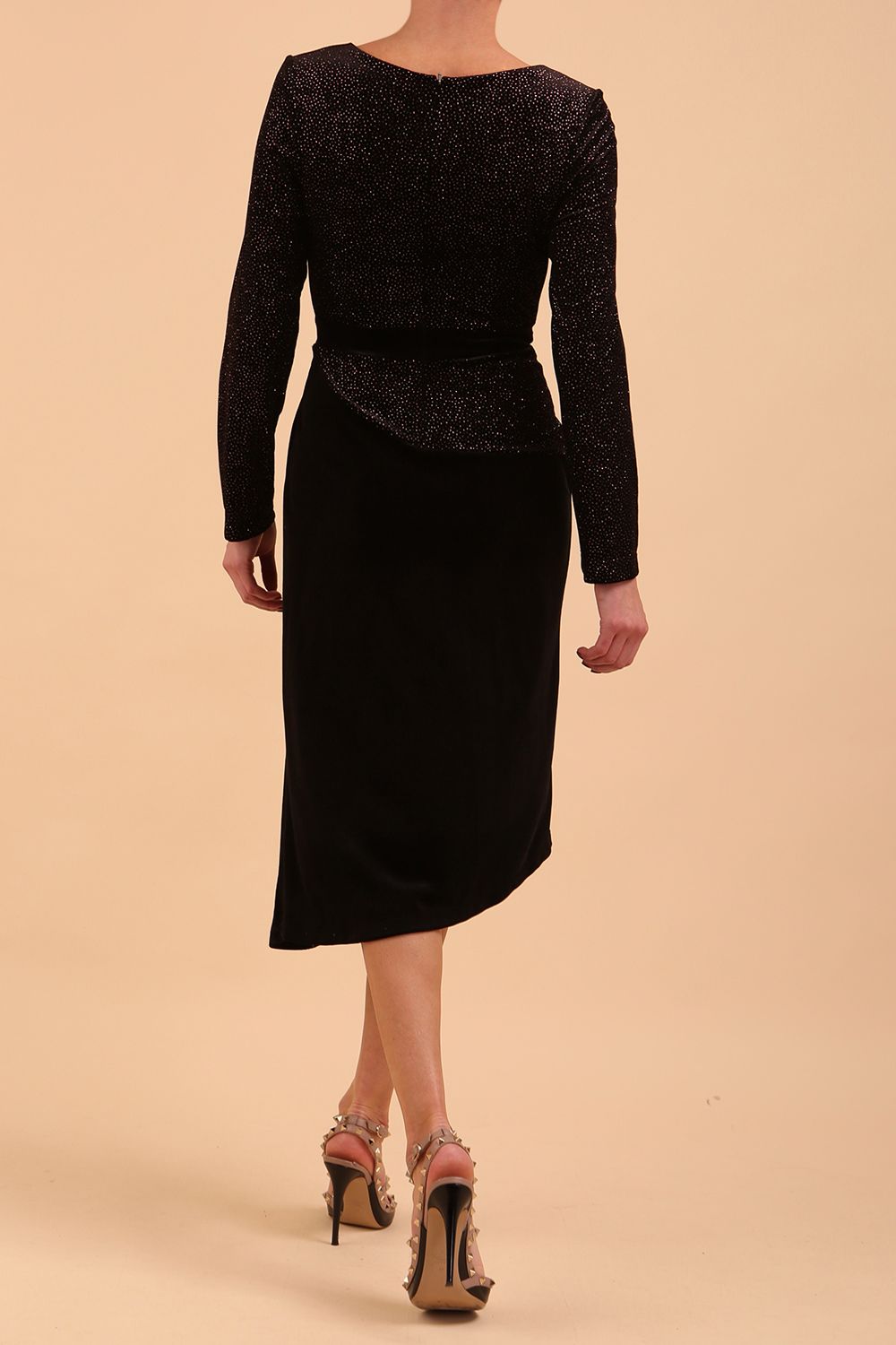 Eisinor Asymmetric Glitter Velvet Dress – Diva Catwalk, image 6
