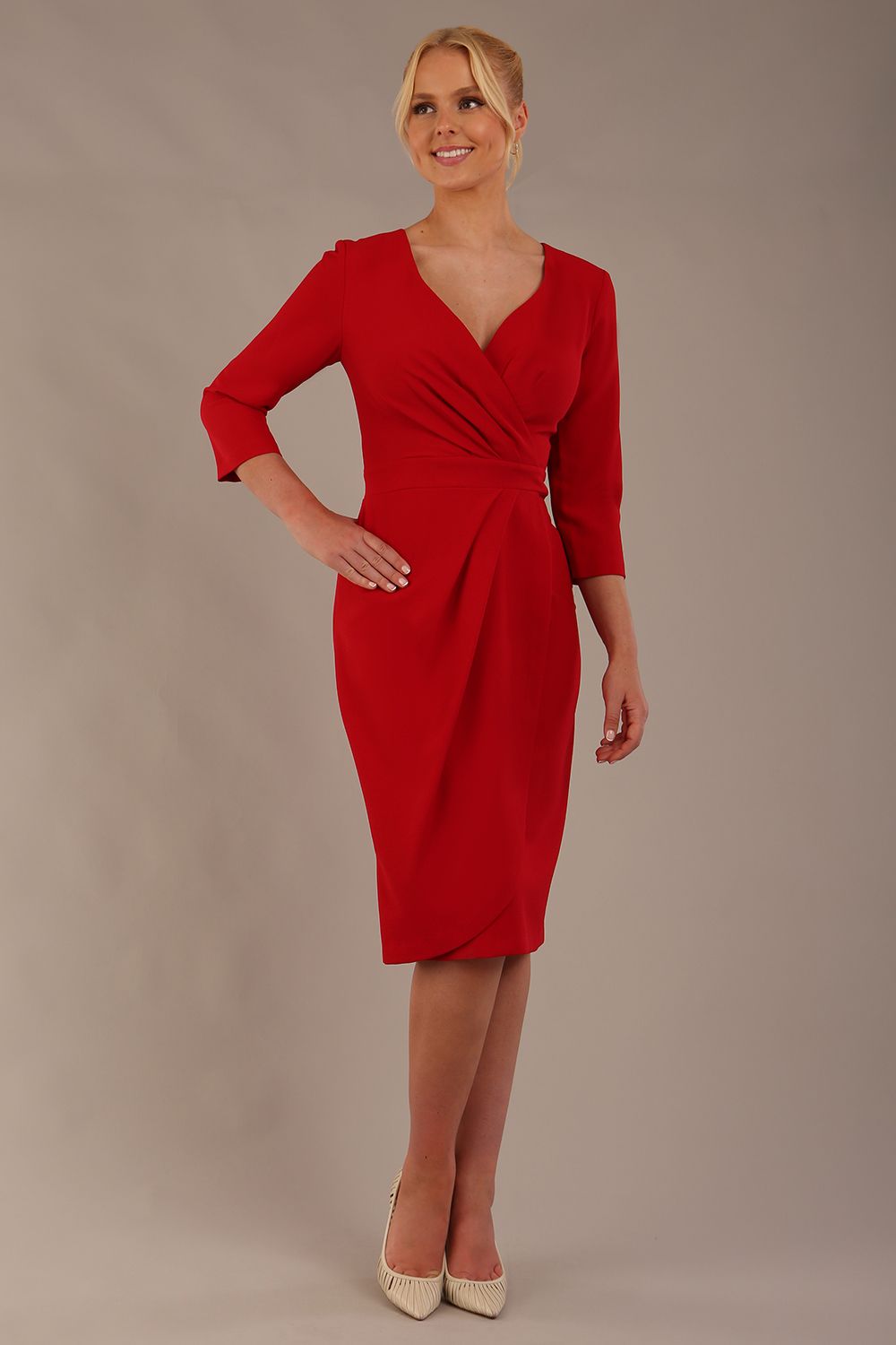 Elan Sleeved Tulip Style Dress – Diva Catwalk, image 2