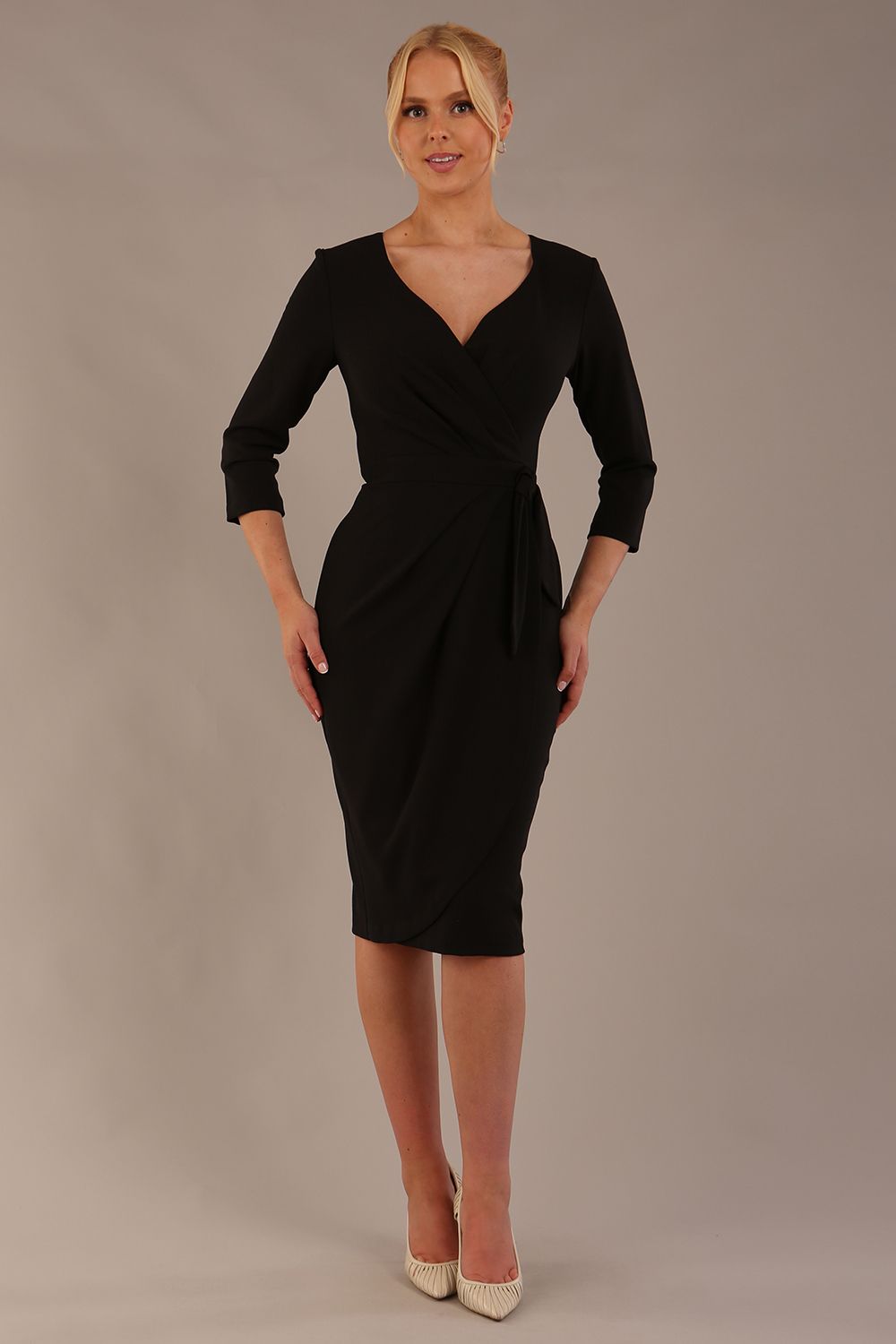 Elan Tie Tulip Dress in Black – Diva Catwalk, image 5