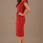 Ester Cap Sleeve Bow Detail Pencil Dress 