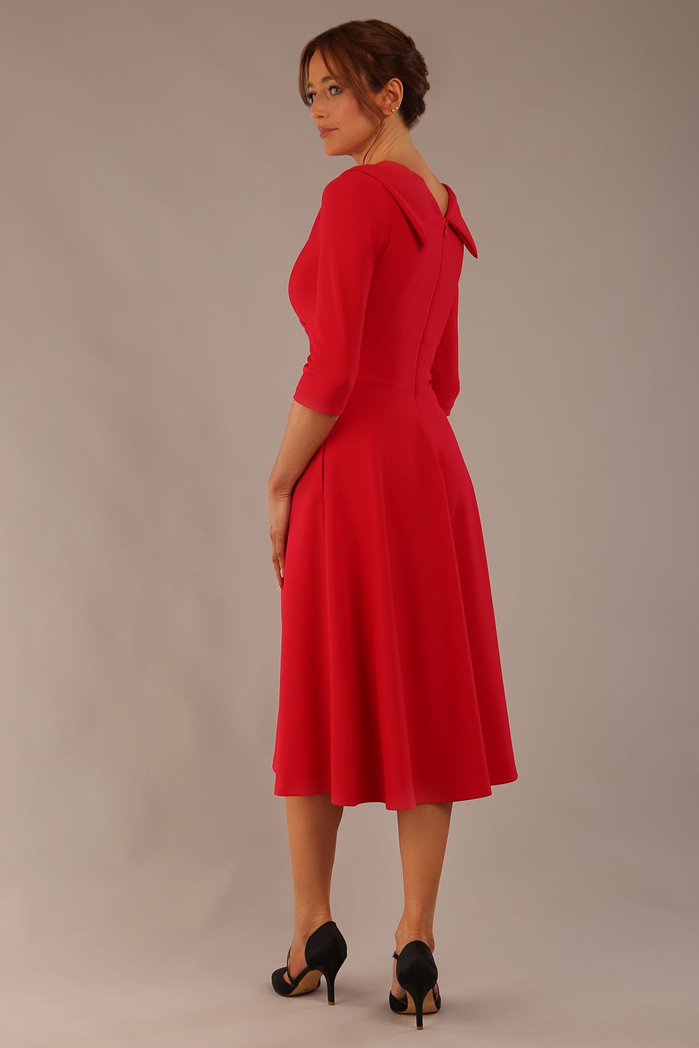 Fabienne 3/4 sleeved A-line Dress with pockets 