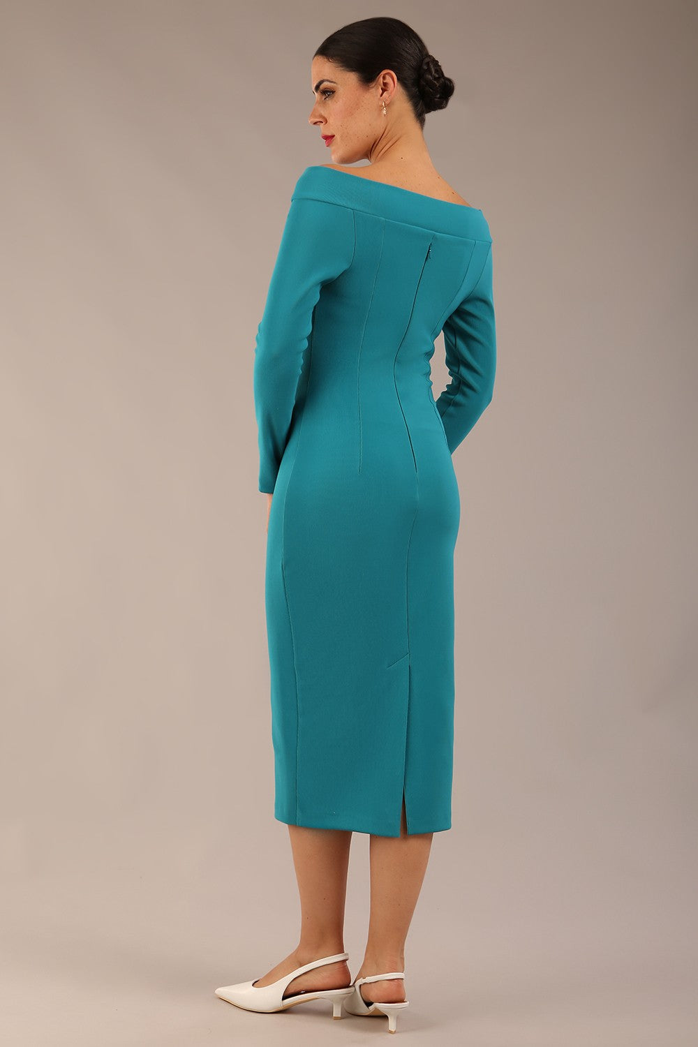 Faye Off Shoulder Long Sleeve Midi Dress – Diva Catwalk, image 11