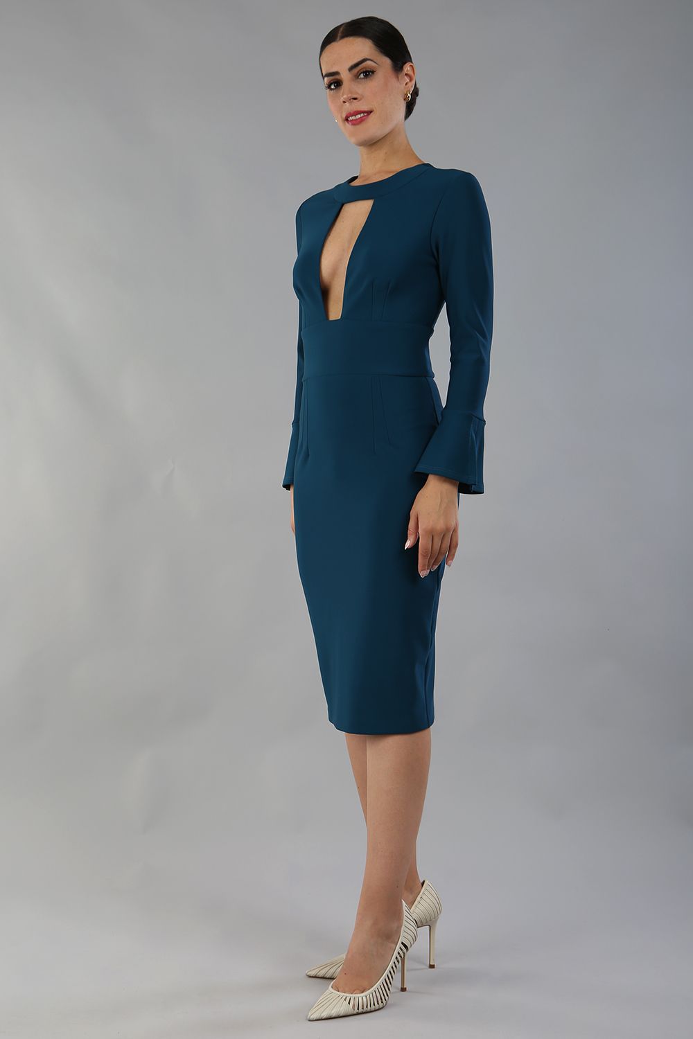Fifi Pencil Dress in Glorious Teal – Diva Catwalk, image 9