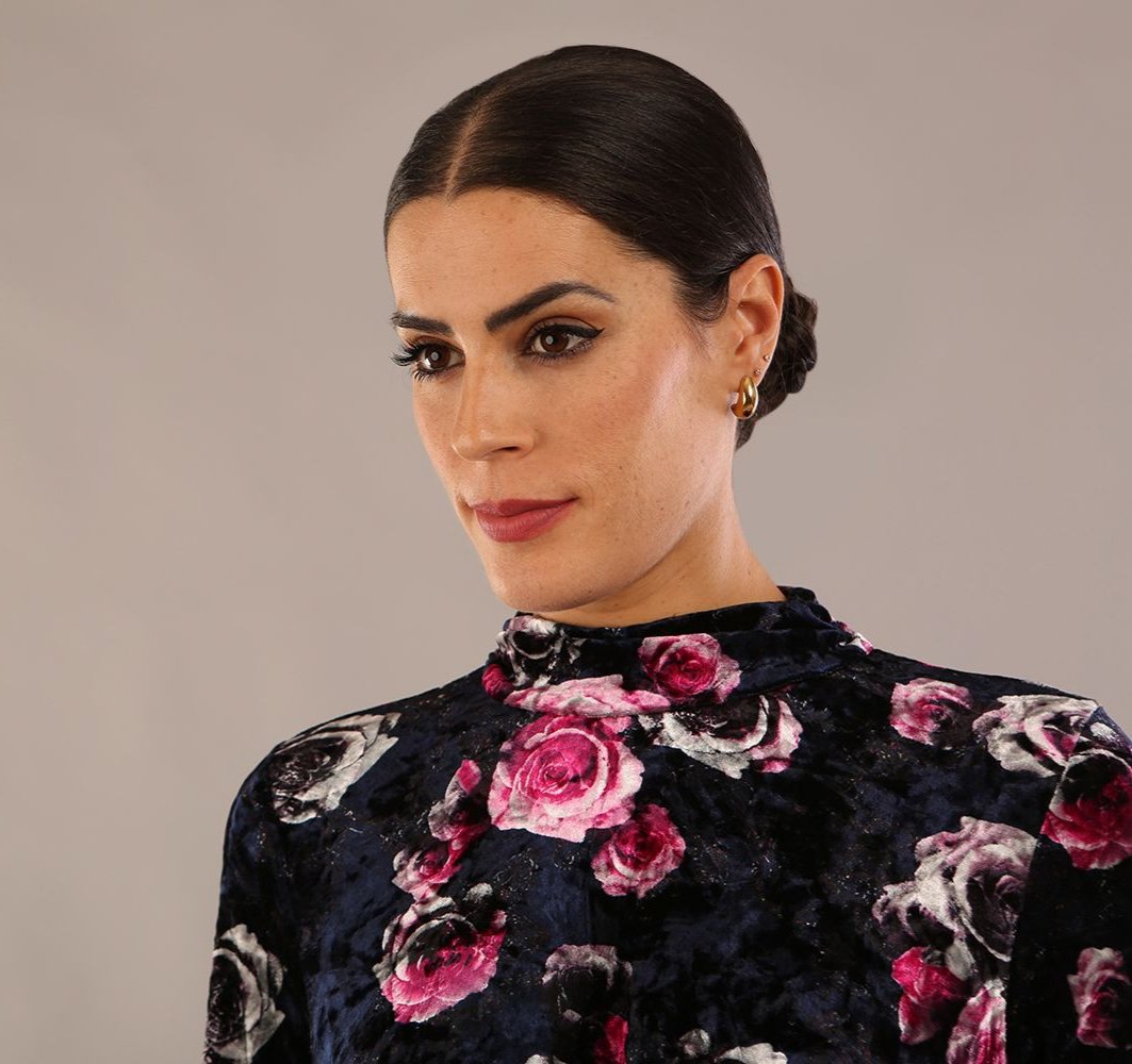 Firenze High-Neck Floral Velvet Wrap Dress – Diva Catwalk, image 5