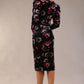 Gardenia Floral Velvet Ruched Front and Back Dress 