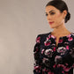 Gardenia Floral Velvet Ruched Front and Back Dress 