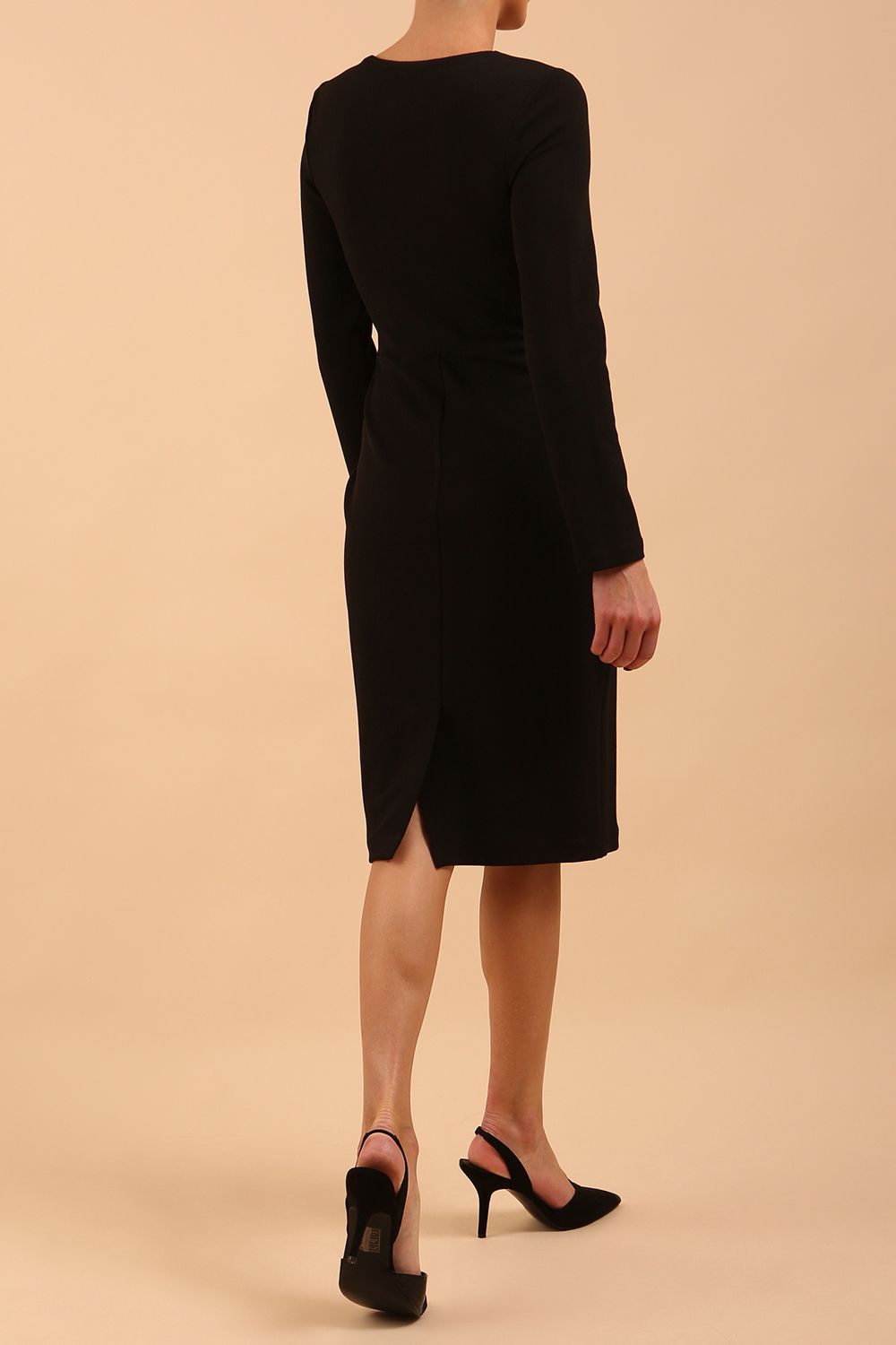 Gately Long Sleeve Twisted Low V-Neck Pencil Dress – Diva Catwalk, image 10