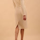 Gately Long Sleeve Twisted Low V-Neck Pencil Dress 
