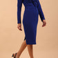 Gately Long Sleeve Twisted Low V-Neck Pencil Dress 