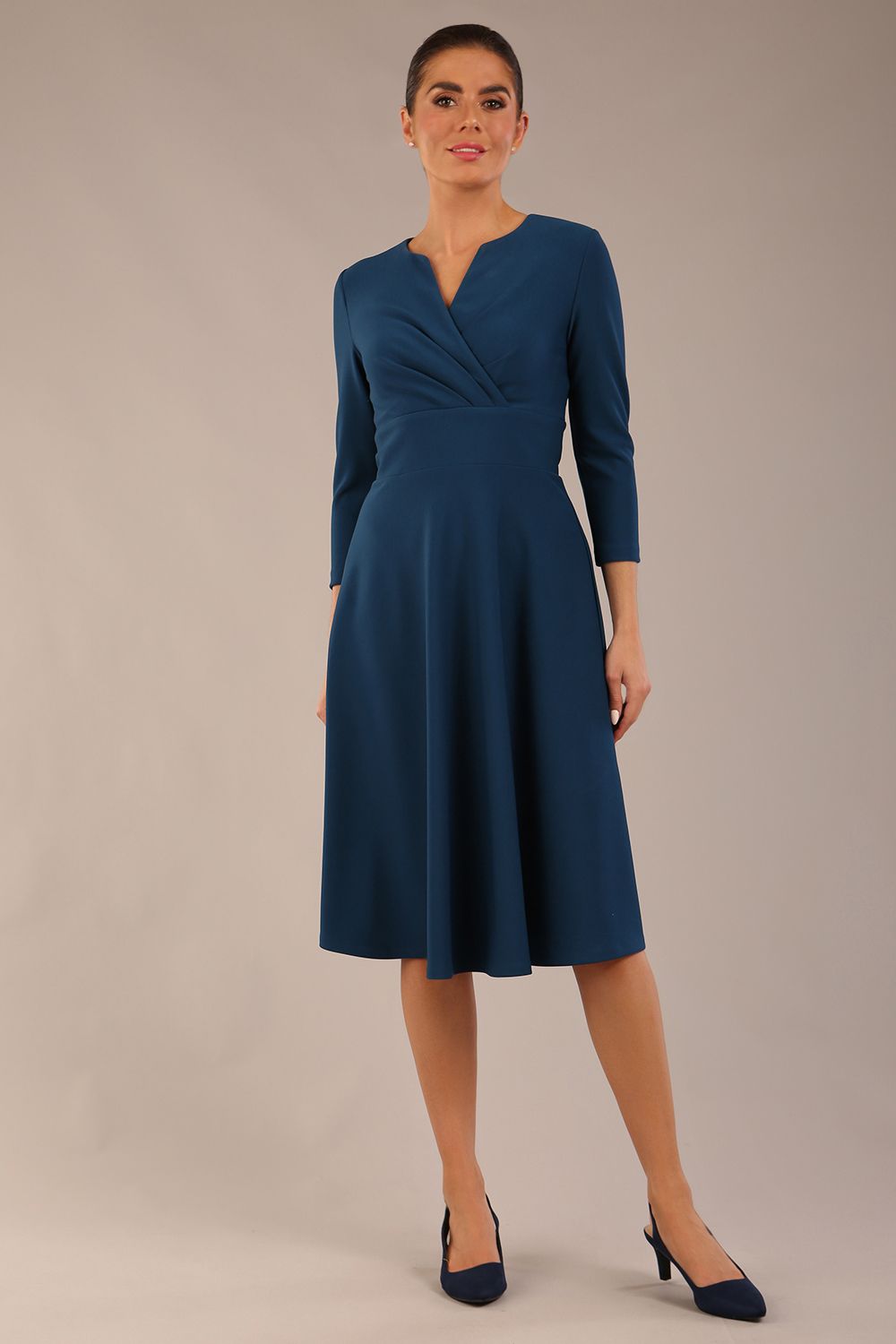 Haddington 3/4 sleeved A-line Dress – Diva Catwalk, image 5