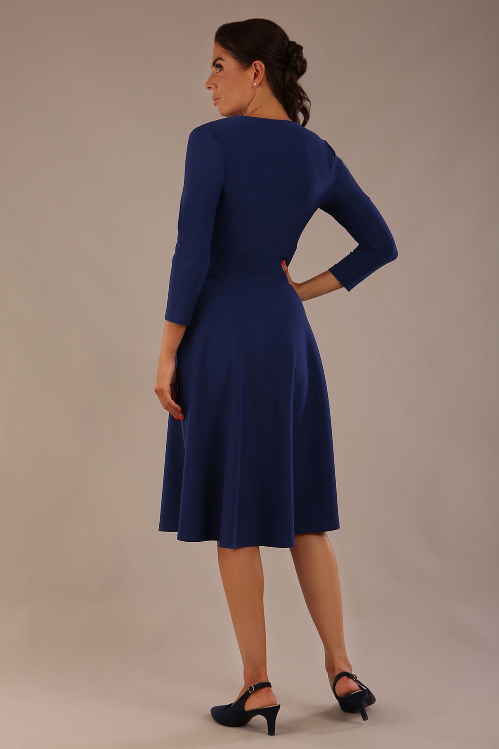 Haddington 3/4 sleeved A-line Dress – Diva Catwalk, image 9