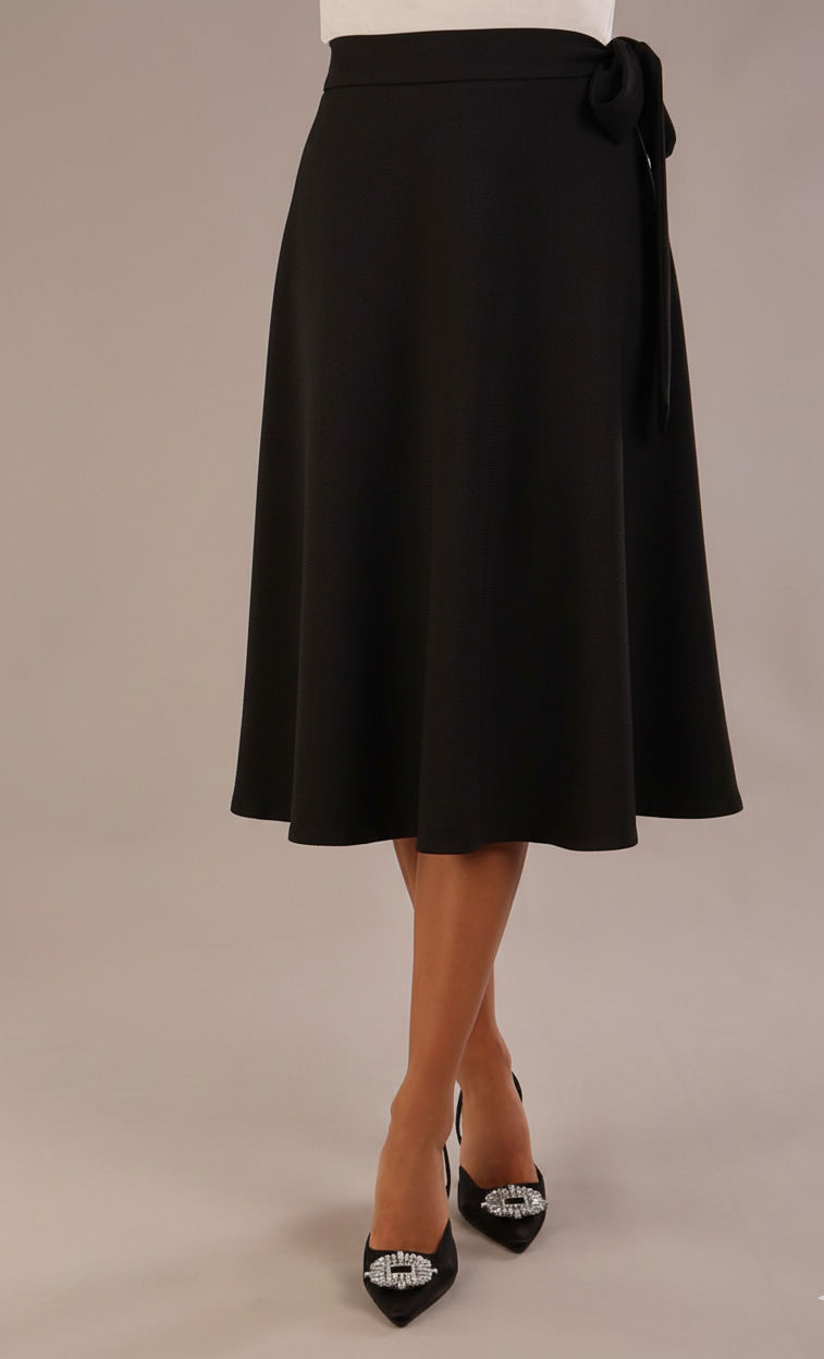 Harlow A-Line Tie-Waist Midi Skirt in Black – Diva Catwalk, image 8