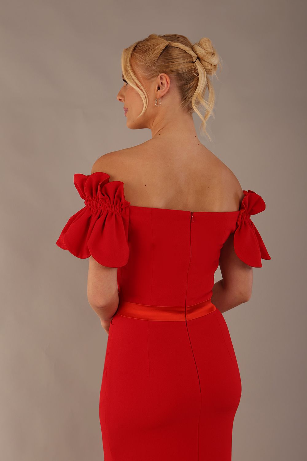 Harmony Bardot Ruffle Maxi Dress 