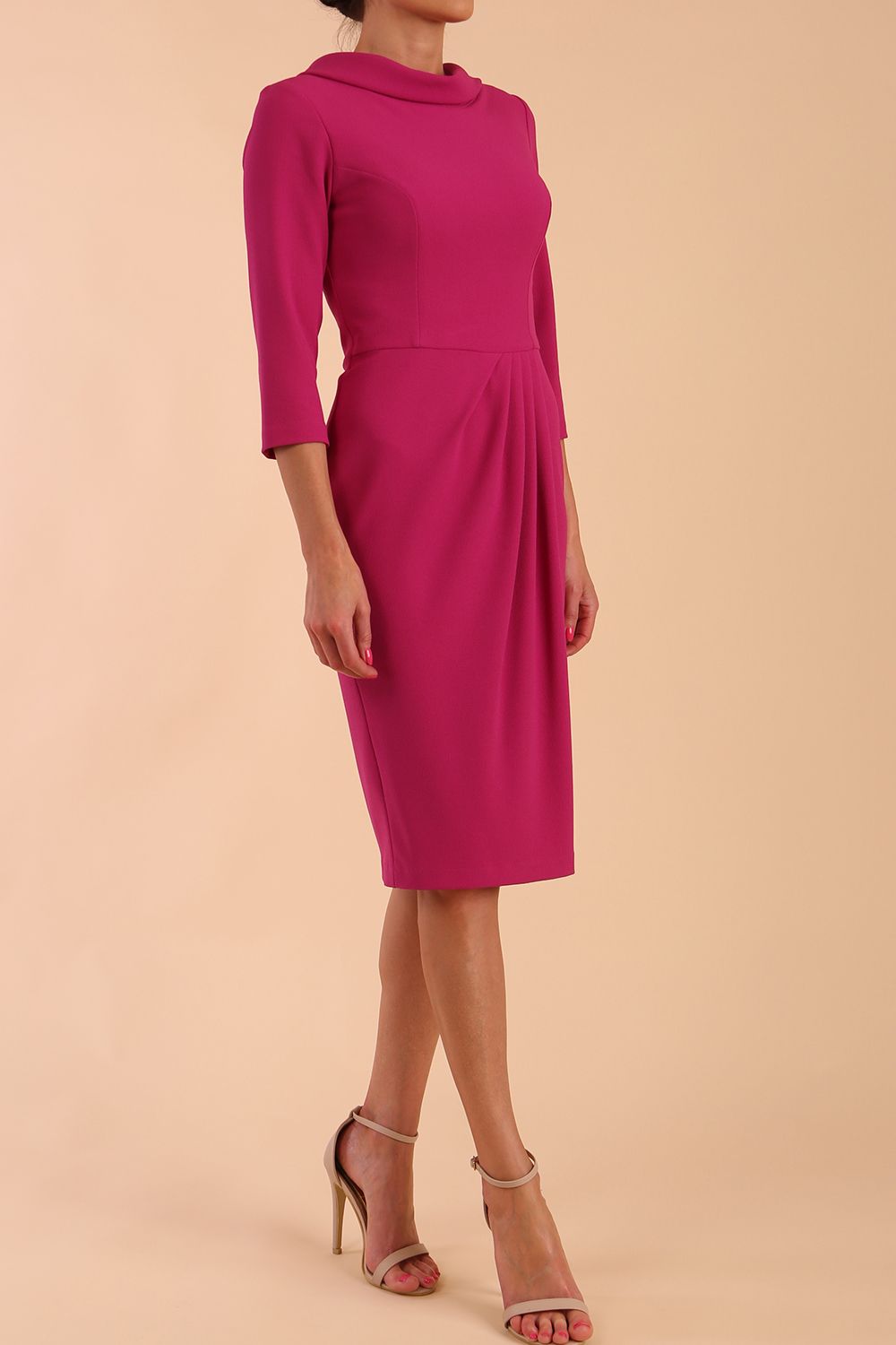 Hazel Rounded Collar Detail Pencil Dress – Diva Catwalk, image 15