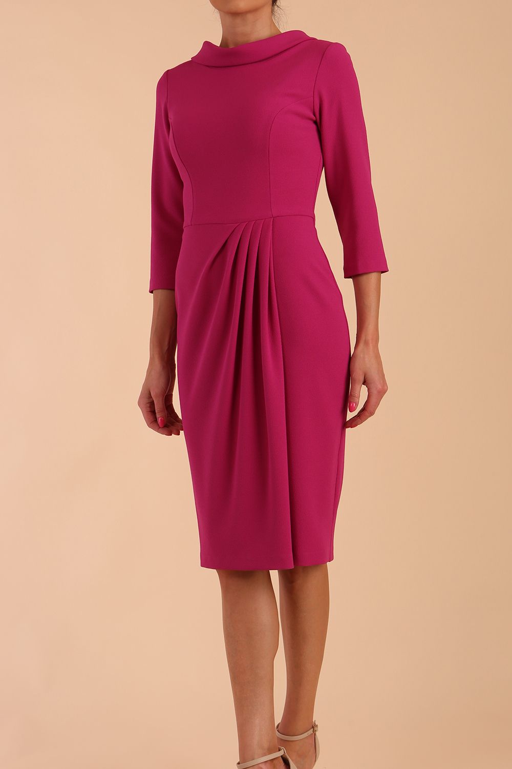 Hazel Rounded Collar Detail Pencil Dress – Diva Catwalk, image 16