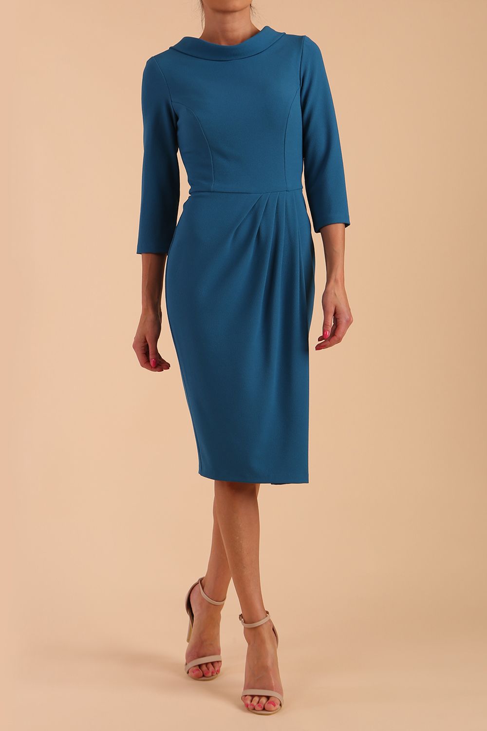 Hazel Rounded Collar Detail Pencil Dress – Diva Catwalk, image 22