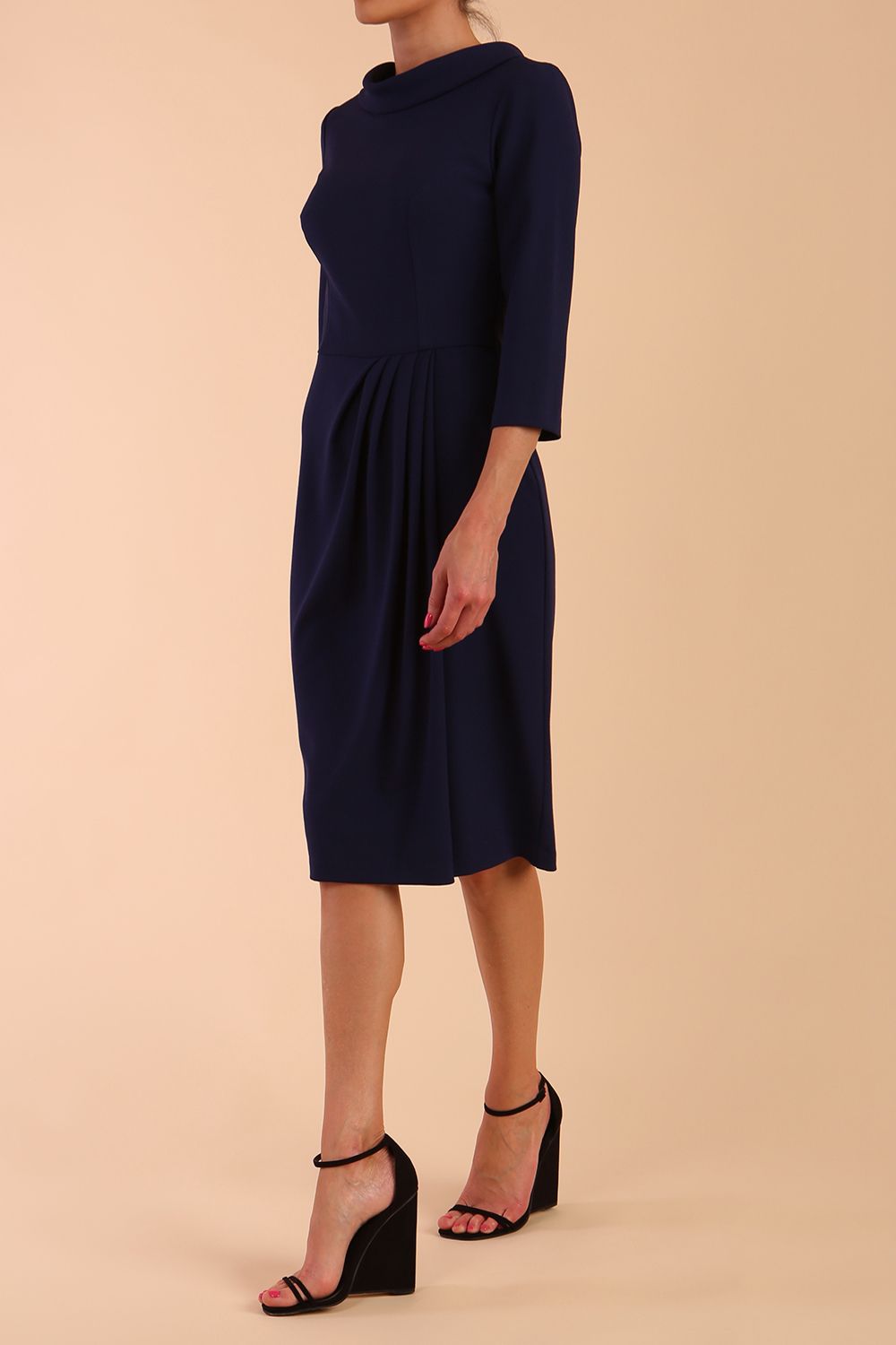 Hazel Rounded Collar Detail Pencil Dress – Diva Catwalk, image 26