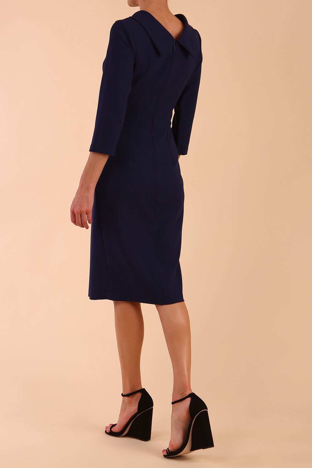 Hazel Rounded Collar Detail Pencil Dress – Diva Catwalk, image 28