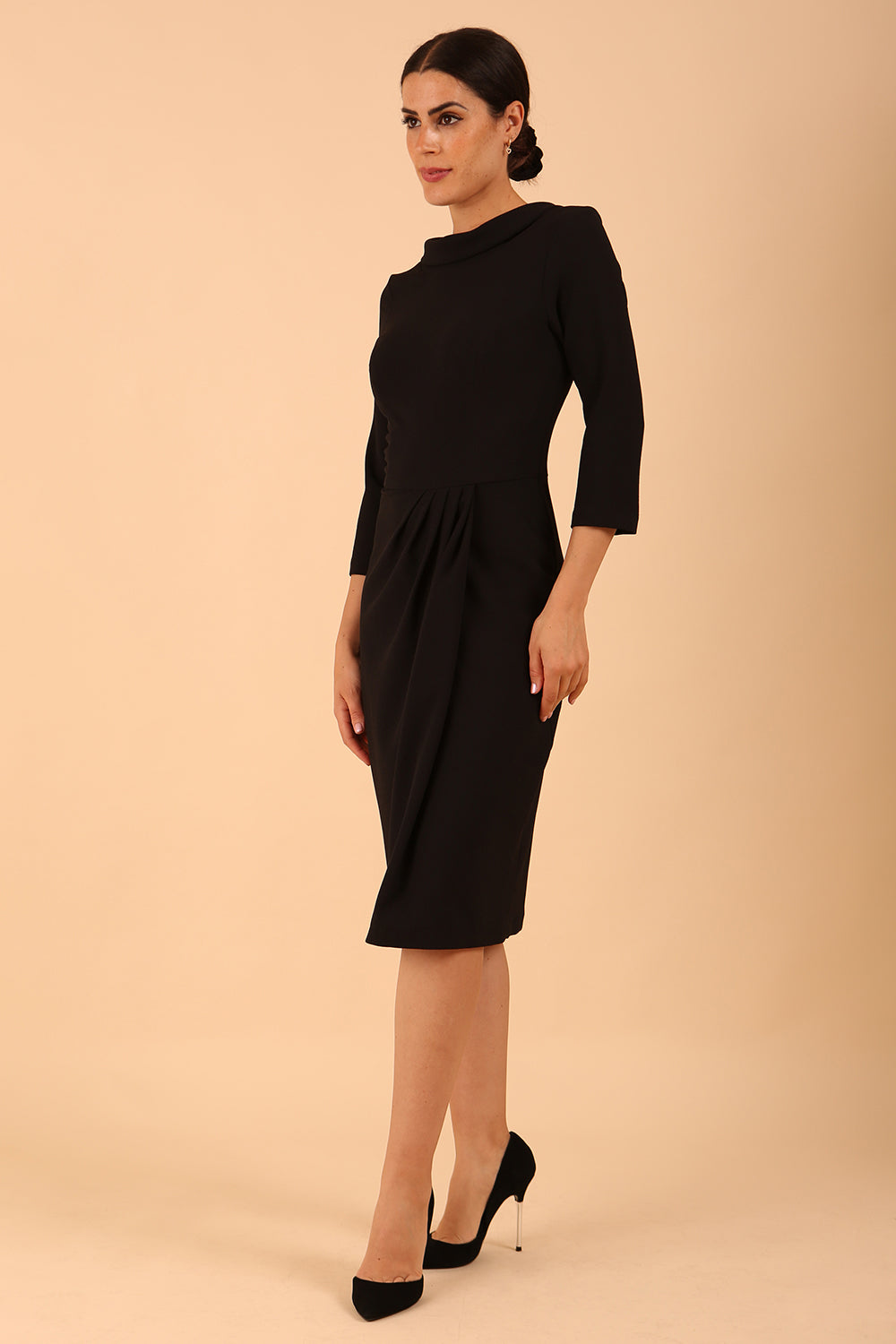Hazel Rounded Collar Detail Pencil Dress – Diva Catwalk, image 8