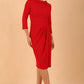 Hazel Rounded Collar Detail Pencil Dress 