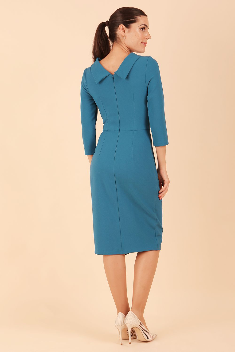 Hazel Rounded Collar Detail Pencil Dress – Diva Catwalk, image 21