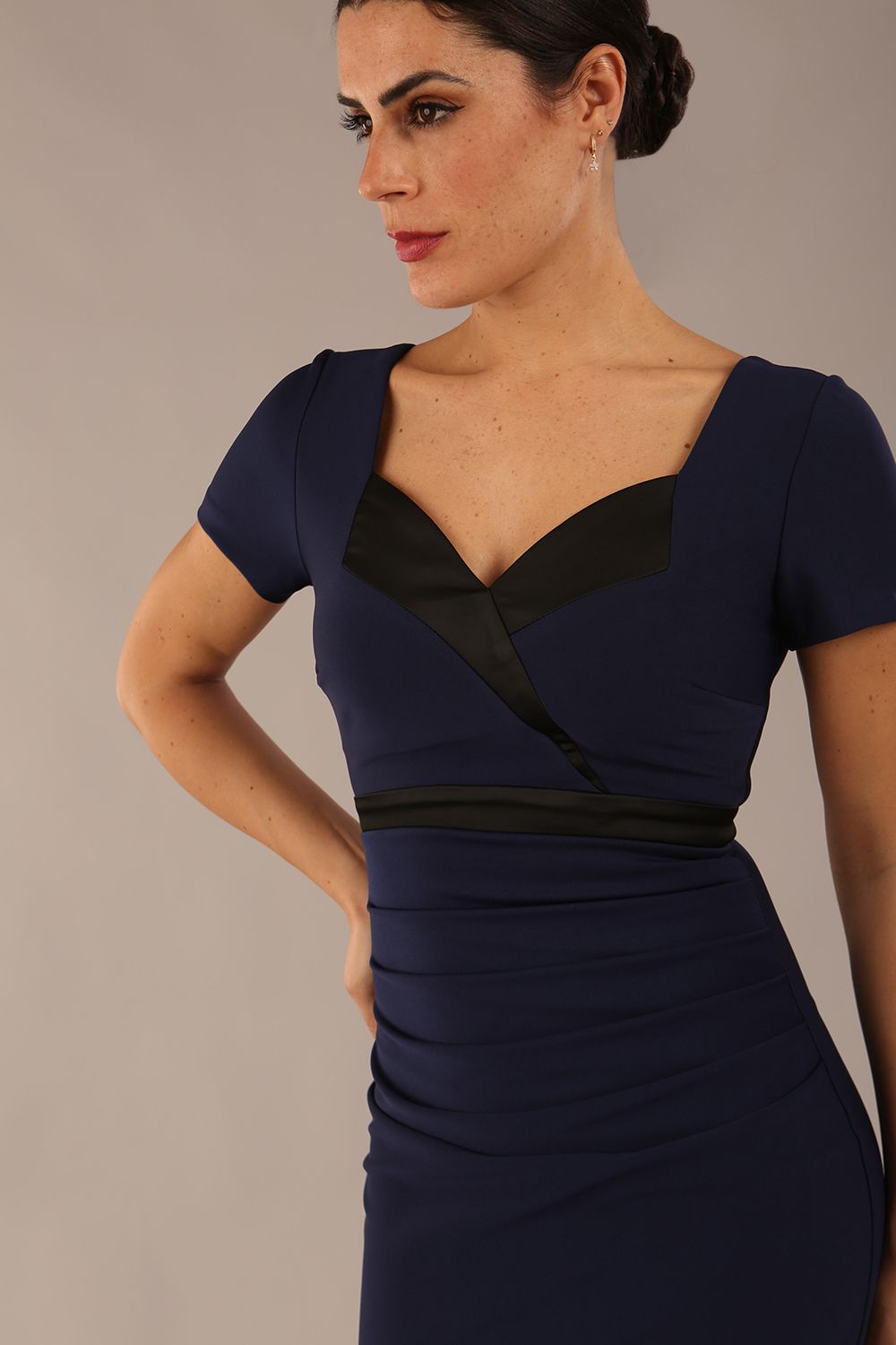 Helena Pencil Dress in Navy Blue – Diva Catwalk, image 12