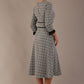 Hendricks V-Neck Check Midi Dress 